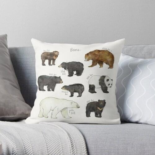 Bears Throw Pillow Cushion Cover Polyester throw pillows case on sofa home living room car seat decor 45x45cm