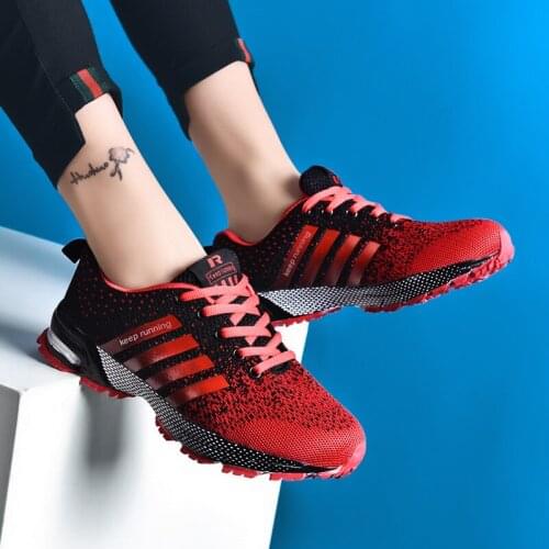 Mens womens jogging shoes Large size 35-47 Non-slip lightweight couple shoes Breathable sneakers Mens running shoes