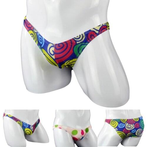 Mens sexy underwear briefs temptation low waist color ice silk underwear breathable low waist youth love sexy underwear