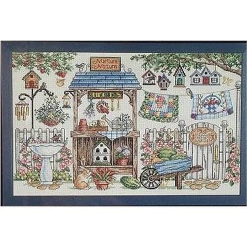Linen Cloth Magazine Style Home Decor Painting Secret Garden Cross Stitch Printed Cloth Kit Handmade Embroidery Material Kit