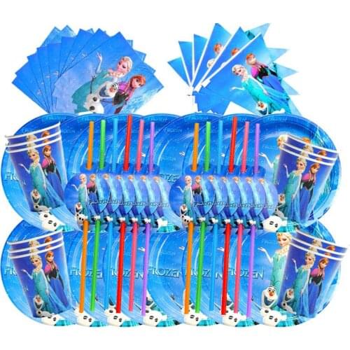 Disney Princess Frozen 2 Anna Elsa Theme Birthday Party Disposable Tableware Set Cup Plate Party Decoration Supplies Baby Shower