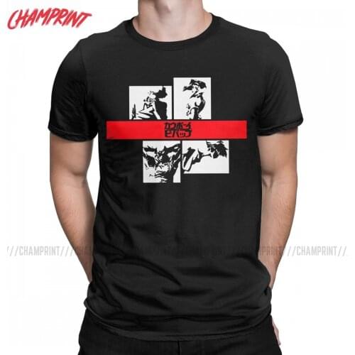 Amazing 1 2 3 Lets Go Cowboy Bebop T-Shirts for Men O Neck Cotton T Shirts Short Sleeve Tees Gift Idea Clothing