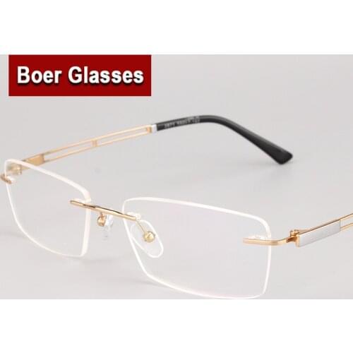 New Fashion Pure Titanium Eye Glasses Myopia Spectacle Optical Prescription Eyewear Male Eyeglasses Men Rimless Frames 2871