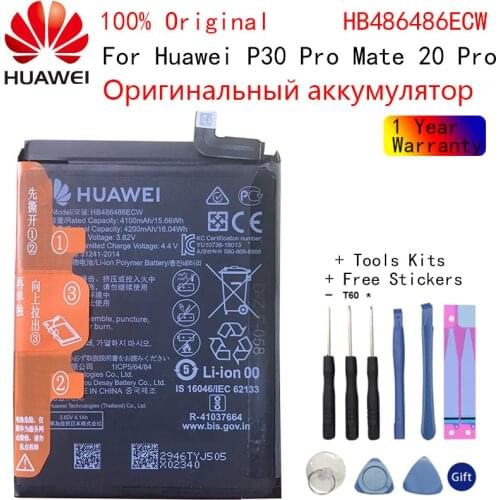 Hua Wei Original Replacement Phone Battery HB486486ECW 4200mAh For Huawei P30 Pro Mate 20 Pro Mate20 Pro Phone Batteries