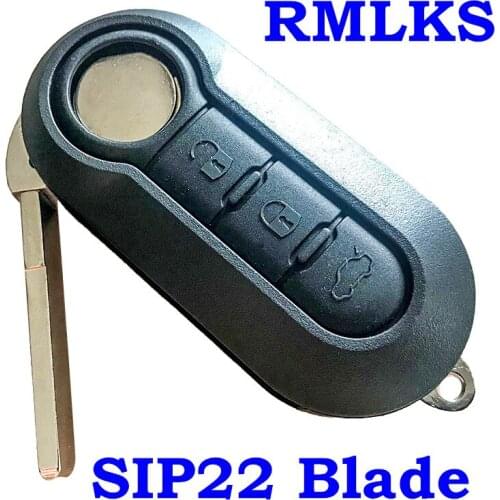 RMLKS Key Case 3 Buttons Flip folding Remote Key Case Shell Cover For FIAT 500 Panda Punto Bravo Car Alarm Keyless SIP22 blade