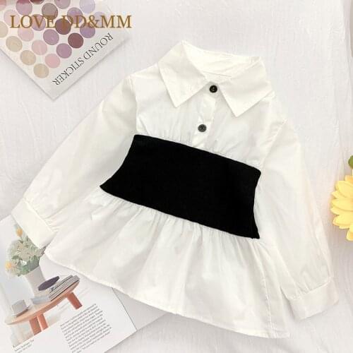 LOVE DD&MM Girls Shirts 2021 New Kids Wear Girls Sweet Fashion Patchwork Long-Sleeved Shirt For 3-8 Years