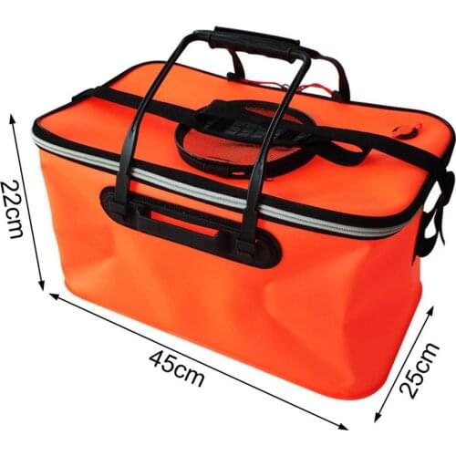 45*25*22 Cm Fishing Bucket Foldable Fish Bucket Live Fish Container Multi-Functional Fish Live Lures Bucket Outdoor EVA Fishing