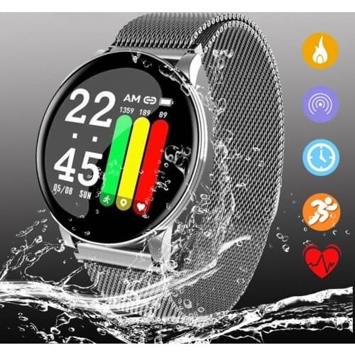 W8 Bluetooth Smart Watch Men Heart Rate Blood Pressure Monitor Waterproof Smart Sport Watch Women Bracelet for iOS Android