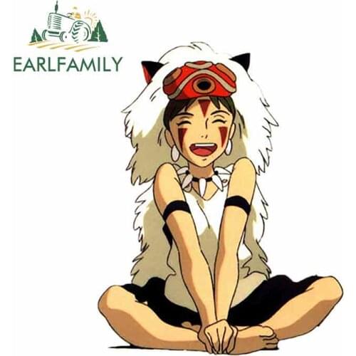 EARLFAMILY 13cm x 10.2cm For MononokeHime Car Repair Sticker Vinyl Material Decal Funny Waterproof Sunscreen Decoration