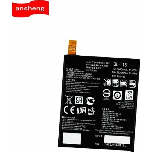 High Quality 3000mAh BL-T16 Battery for LG G Flex 2 H950 H955 H959 LS996 US995 Cellphone