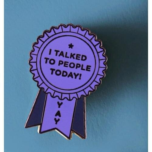 Social Phobia Award Yay Medal Enamel Brooch Pin Metal Badges Lapel Pins Brooches Jackets Jeans Fashion Jewelry Accessories