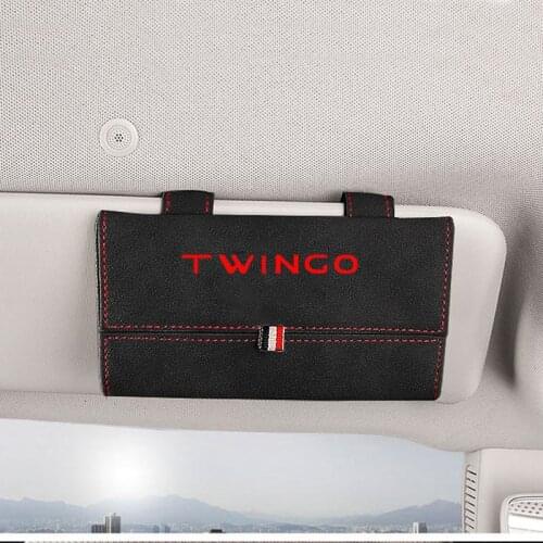 1pc For Renault Twingo Flocking Auto Glasses Box Storage Holder Car Sunglasses Case Holder Organizer Interior Accessories