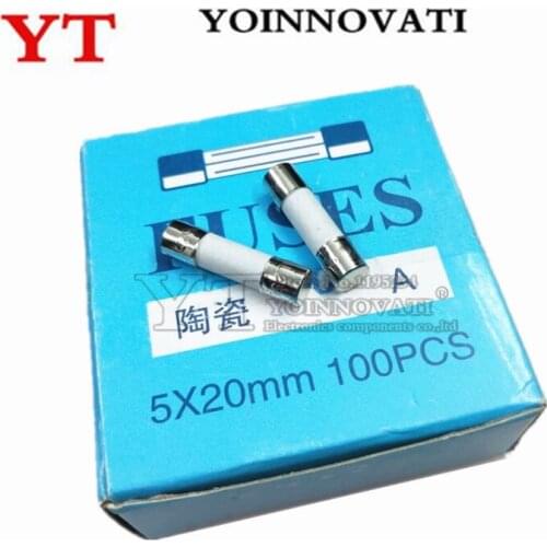 100pcs Ceramic Fuse 5*20 Fast Blow Ceramics Fuse F 0.5A 1A 1.5A 2A 2.5A 3A 3.15A 4A 5A 6A 6.3A 7A 8A 10A 15A 20A 30A 250V 5*20mm