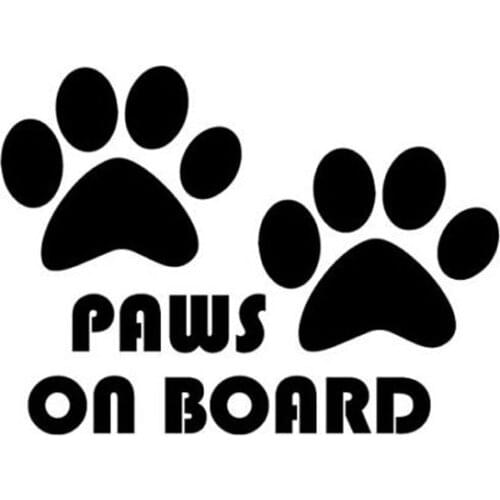 12.3cm*9.3cm Creative Fashion Car Stickers Cute Cartoon Dog Paw ON BOARD To Remind The Car Tail Stickers C5-0009