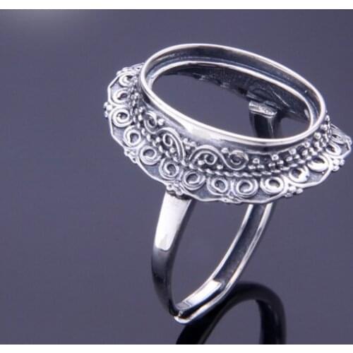 13*17mm 925 STERLING SILVER women Semi Mount Bases Blanks base blank Pad VINTAGE ring rings Setting set jewelry gift DIY A1264