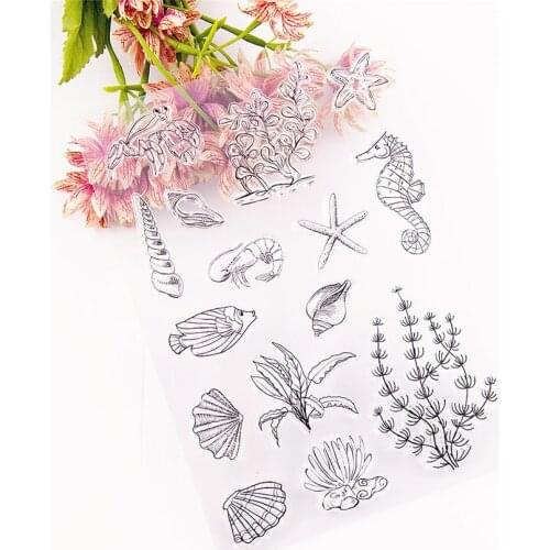 15x21cm Marine life Transparent Silicone Rubber Clear Stamps cartoon Scrapbooking/DIY Easter Childrens toys album