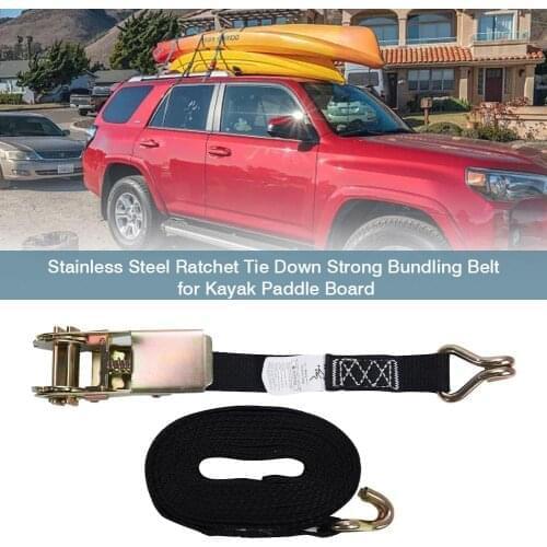 1x12 Strap With Hook Tight Rope Strap For Roof Rack 500 Lb Load Stainless Steel Ratchet Strap Car Roof Lashing Equipment