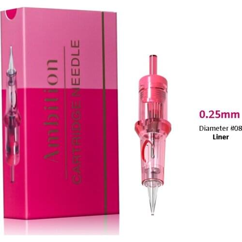 20Pcs Disposable Tattoo Cartridge Needles Round Liner #08 Diameter 0.25mm Tattoo Needles For Tattoo Machine 1RL 3RL 5RL