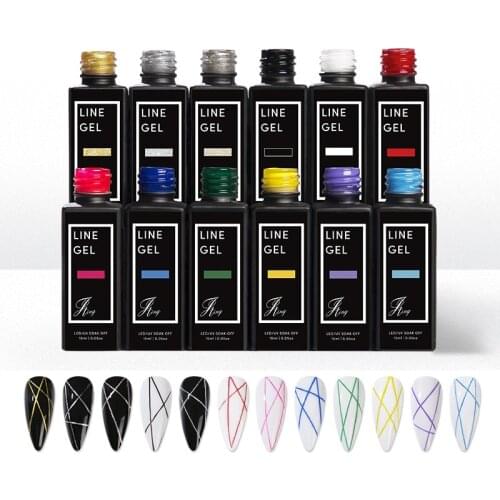 2021/15ml/pc Nail Art Line Polish Gel Kit For Uv/led Paint Nails Drawing Polish Lacquer Diy Painting Varnish Liner Gel Tool