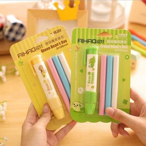 24packs/lot Korea Pushable eraser with Refill Creative gift Office school stationery supply papelaria G032