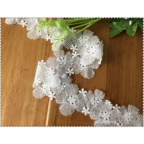3 yards Milk Silk Water Soluble Embroidery Lace Ribbon for DIY Bowknot Sewing Clothing Dress Material Accessories