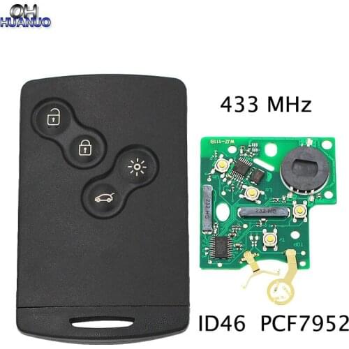 4 Buttons Car Remote Smart Key Suit for Renault Koleo Scenic 433Mhz with 7952 Chip