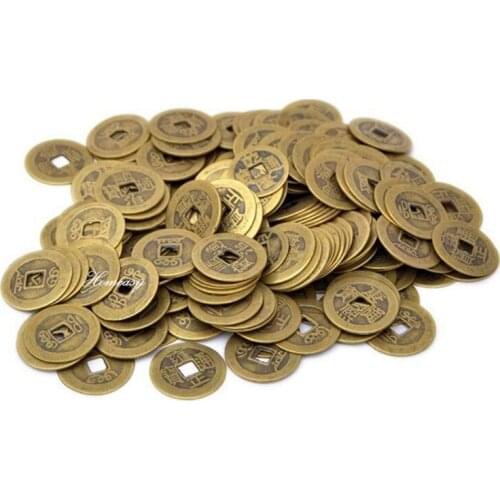 50pcs/lot 20/24/28/38/43mm Chinese Feng Shui Lucky Ching/Ancient Coins set Educational Ten emperors Antique Good Fortune Money