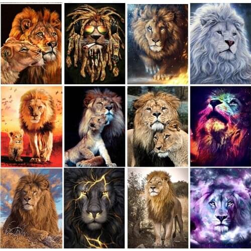 5D Diamond Painting Lion Diamond Embroidery Cross Stitch Lion Decoration Painting Rhinestone Art Pendant Gift Can Be Customized