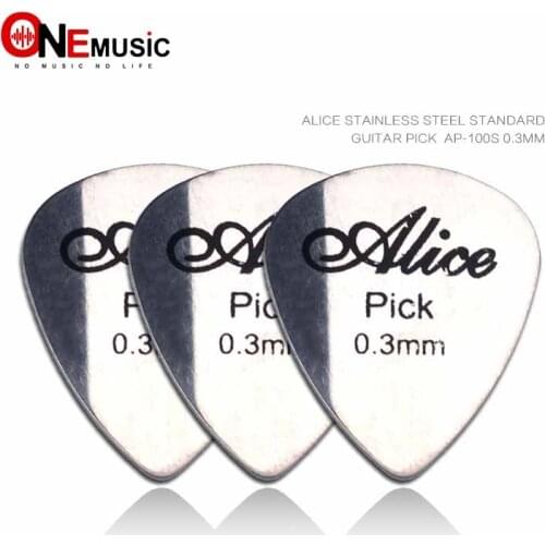 6 pcs/lot Alice AP-100S Stainless Steel Guitar Bass Pick Thickness 0.3mm Gutiar Picks Guitar Accessories