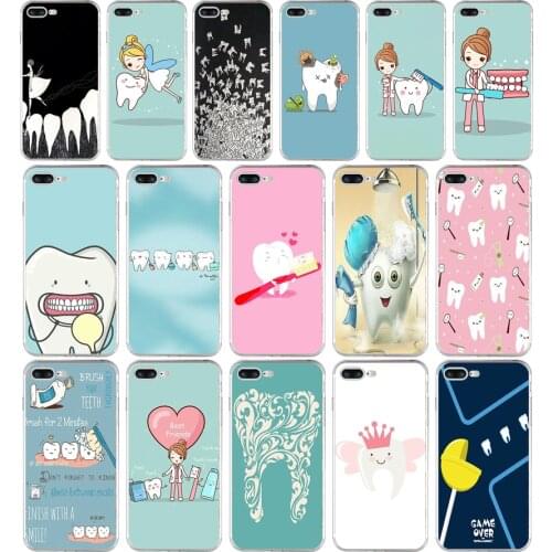 66SD Funny Cartoon Dentist Dental Crowned Teeth Soft TPU Silicone Cover Case For Apple iPhone 6 6s 7 8 plus Case