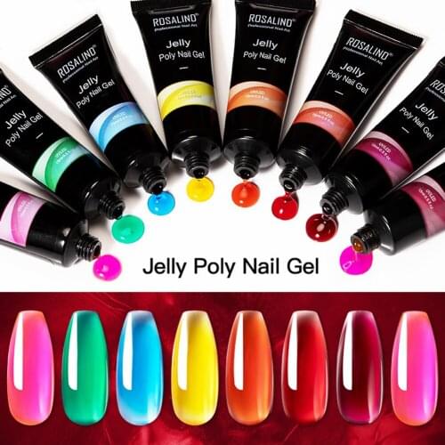 8pcs Jelly Extension Gel Set Nail Ice Transparent Glass Nail Extender Transparent Crystal UV Phototherapy Glue Amber Jelly Glue