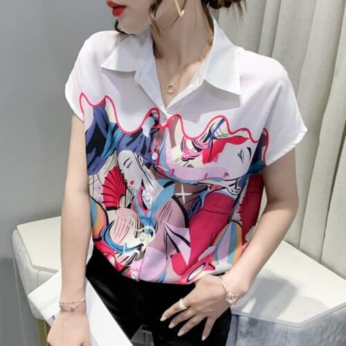 #8229 Summer Chiffon Printed Shirt Women Sleeveless Slim Casual Vintage Shirt Femme Lapel Collar Women Shirt Lapel Collar