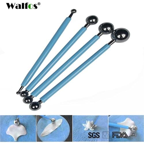 WALFOS BRAND Accessoire cuisine Voberry 4pcs DIY Stainless Baking Cake Tools Fondant Decorating Modelling Tool Sets GD25