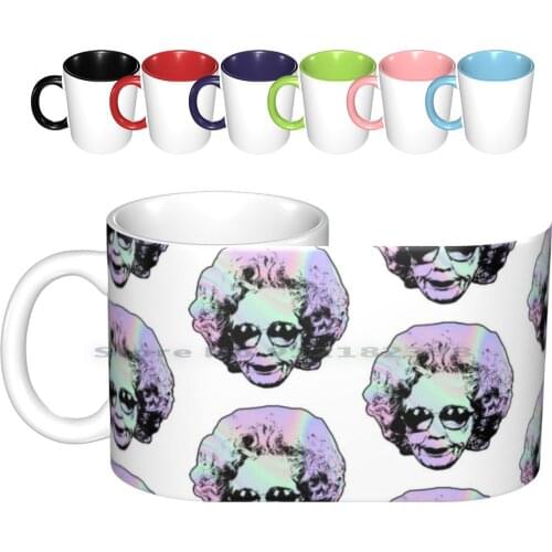 Grandma Yetta-Holographic Ceramic Mugs Coffee Cups Milk Tea Mug Grandma Yetta The Nanny Nanny 90s Holographic Vintage What In