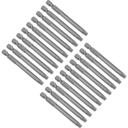 Uxcell 20pcs 75mm Long 1/4" Hex Shank T30 Magnetic Torx Head Screwdriver Bits S2 High Alloy Steel