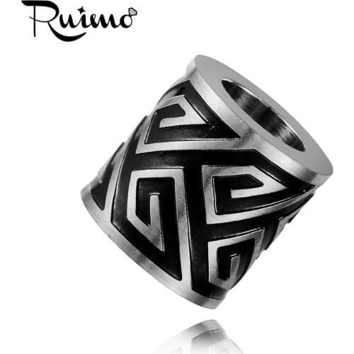 RUIMO Handmade Stainless Steel Beads Metal Beads 6mm 8mm Hole Size Beads Jewelry Accessories For Bracelet Making