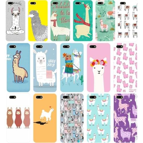 02AA Cute Llama Alpaca Animals Cartoon Soft Silicone Tpu Cover phone Case for Huawei Honor 7A PRO 5.45 5.7 7C 7X Y5 2018