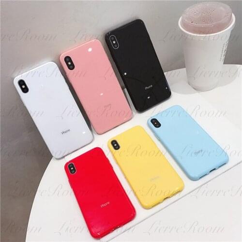 LierreRoom Pure Color Mobile Phone Case For Iphone 11Pro Creative Macaron Stained Glass Case Iphone11 Protective Cover 11Pro Max