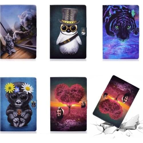 Kids Animal Painted Auto Sleep Wake Stand Cover for Samsung Galaxy Tab A A6 10.1 2016 T580 SM-T585 T580N Tablet Case Funda