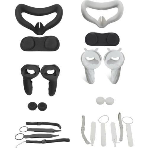VR Accessorie Set Protective Cover For Oculus Quest 2 VR Touch Controller With Knuckle Strap Handle Grip For Oculus Quest2