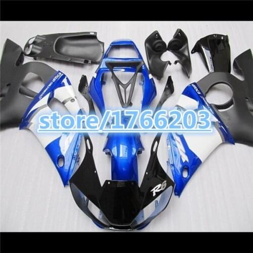 Fairing kit for YZFR6 98-02 YZF-R6 98 99 00 02 blue white blackYZF R6 1998 1999 2000 2002 body kitBBF