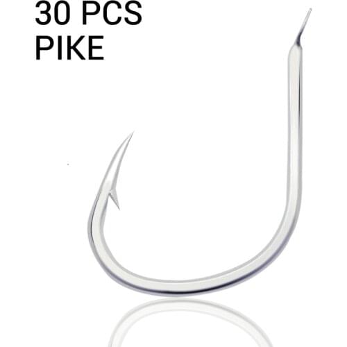 30pcs Pike Jigging Hooks Saltwater 4/0 3/0 Jig Hook Hamecon Boat Fishing Accessories Sea Slow Pitch Fishhook Hook Set