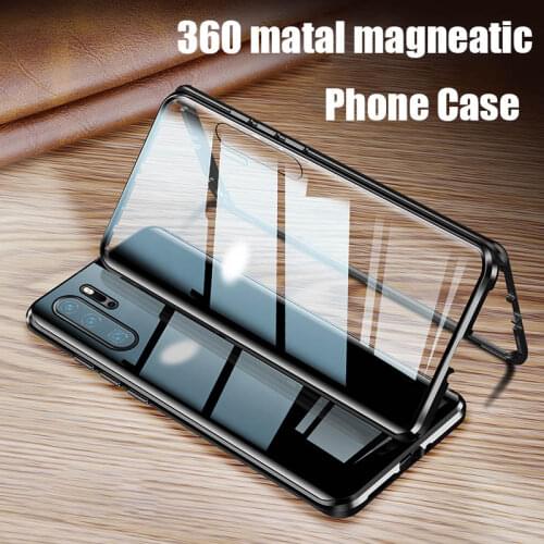 Magnetic Metal Double Side Glass Case For Huawei P30 P20 P40 Mate 40 30 20 Pro Honor 20 Lite 8X 9X Y9 Prime P Smart 2019 Cover