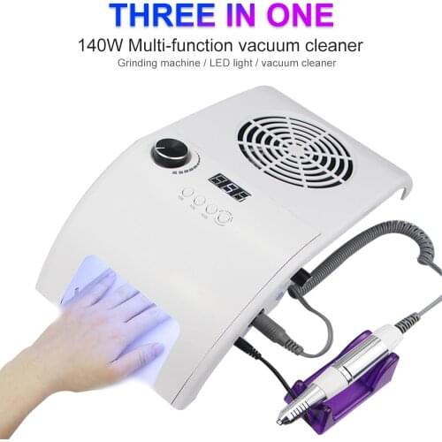 3in1 Multifunction High Efficiency 35000RMPD Nail Drill With UV LED Nail Lamp Vacuum Cleaner Manicure Fan Tools Kits