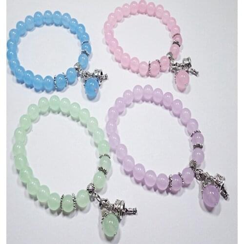 New Fashion Natural Stone Chalcedony Beads Turquoises Bracelet For Women Men Yoga Bracelet