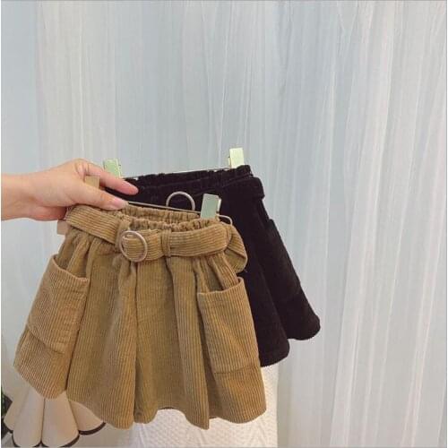 2020 new girls draped corduroy shorts autumn cotton fashion girls shorts 2-7 years YC652