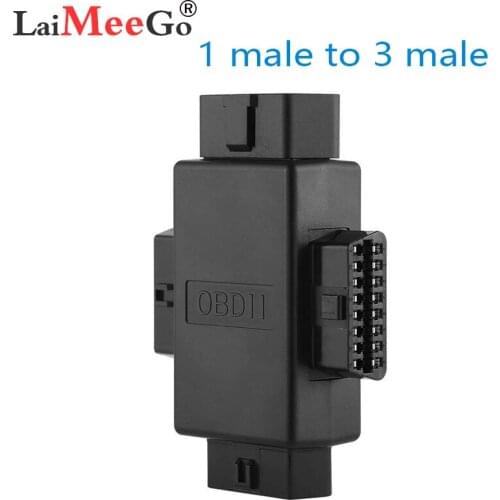 New 16 Pin OBD2 Car Connector Plug 1 Male To 3 Female ELM327 Multi-function Plug Diagnostic Cables Tool Car Connector Adapter