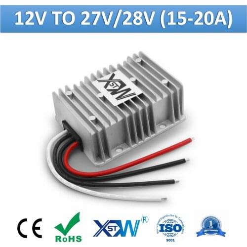 XWST DC to DC 12v to 27v 28v 15A 20A Step Up Boost Switching Power Supply Aluminum Shell 27vdc 28vdc Voltage Regulator