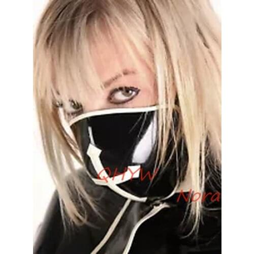 Natural Handmade Latex Mouth Cover Customized Fetish heroine face mask sexy lingerie Party Club Wear halloween costumes