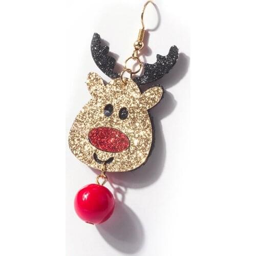 Christmas Multiple Red Green Snowman Bells Drop Earrings for Women Girl Metal Tree Snowflake Elk Dangle Earrings Party Jewelry